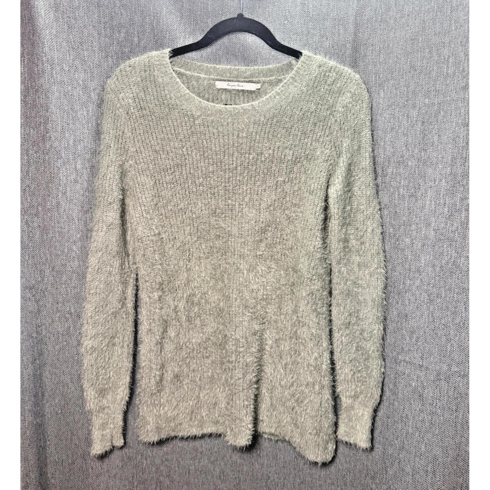 Harper Lane Women's Small Light Sage Green‎ Pullover Sweater Fuzzy Preppy Soft